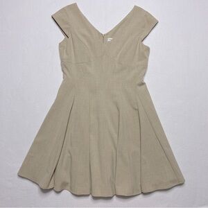 Calvin Klein Women's Beige Sleeveless Dress Zipper Fit & Flare Size 12P